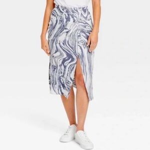 A New Day Blue and White Swirl Skirt